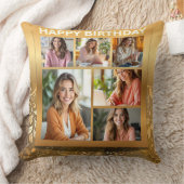 Personalized Happy Birthday Photo Collage クッション (ブランケット)