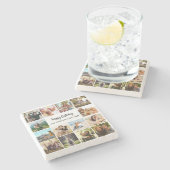 Personalized Happy Birthday Photo Collage ストーンコースター (横)