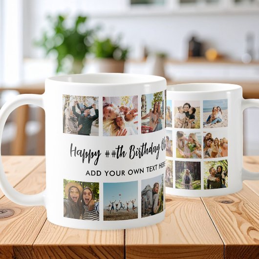 Personalized Happy Birthday Photo Collage Mug コーヒーマグカップ