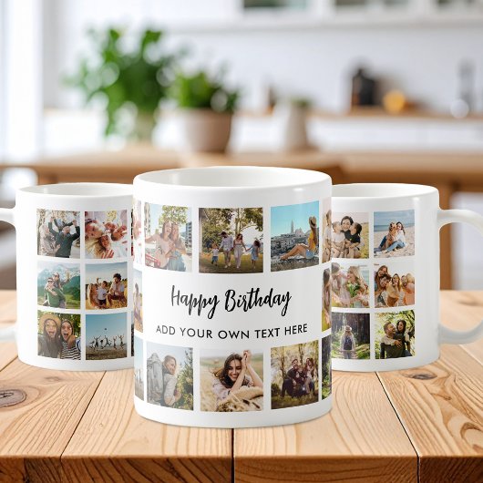 Personalized Happy Birthday Photo Collage Mug コーヒーマグカップ