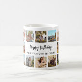 Personalized Happy Birthday Photo Collage Mug コーヒーマグカップ (中央)