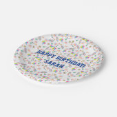 Personalized happy birthday plate ペーパープレート (アングル)