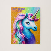 Personalized Happy Birthday Unicorn with Name ジグソーパズル (縦)