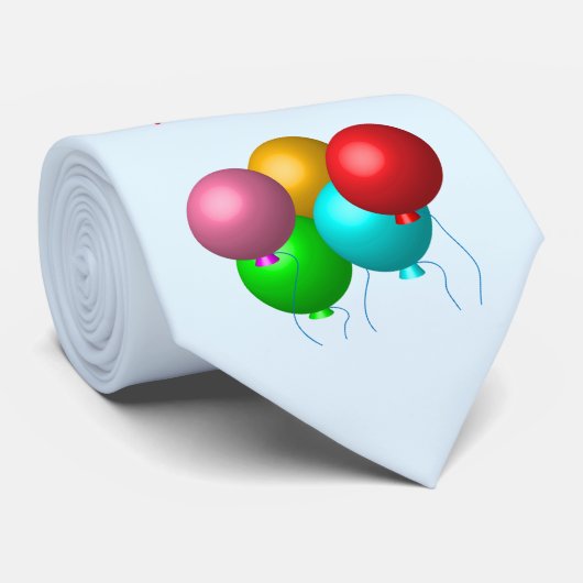 Personalized Happy Birthday Vibes Helium Balloons ネクタイ (ロール)