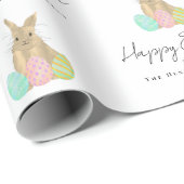 Personalized Happy Easter Bunny Watercolor ラッピングペーパー (ロールコーナー)