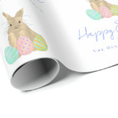 Personalized Happy Easter Bunny Watercolor ラッピングペーパー (ロールコーナー)