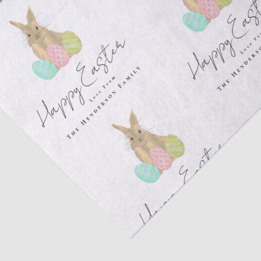Personalized Happy Easter Bunny Watercolor 薄葉紙 (詳細)