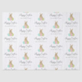 Personalized Happy Easter Bunny Watercolor 薄葉紙 (正面)