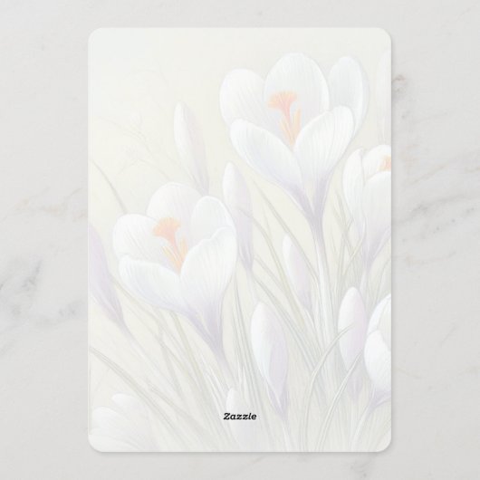 Personalized Happy Easter Crocus Floral Card シーズンカード (裏面)
