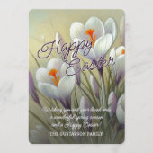 Personalized Happy Easter Crocus Floral Card シーズンカード (正面)