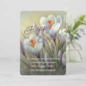 Personalized Happy Easter Crocus Floral Card シーズンカード (スタンド正面)
