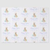 Personalized Happy Easter Cute Bunny Watercolor 薄葉紙 (正面)