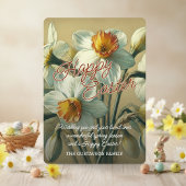 Personalized Happy Easter Daffodil Floral Card シーズンカード
