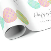 Personalized Happy Easter Eggs Watercolor ラッピングペーパー (ロールコーナー)