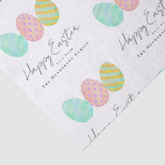Personalized Happy Easter Eggs Watercolor 薄葉紙 (詳細)