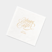 Personalized Happy Easter Elegant Typography 箔ナプキン (左)