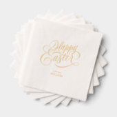 Personalized Happy Easter Elegant Typography 箔ナプキン (インサイチュ (積み重ね))