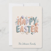 Personalized Happy Easter Family Greeting Card シーズンカード (正面)