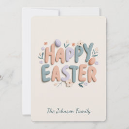 Personalized Happy Easter Family Greeting Card シーズンカード