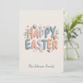 Personalized Happy Easter Family Greeting Card シーズンカード (スタンド正面)