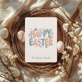 Personalized Happy Easter Family Greeting Card シーズンカード