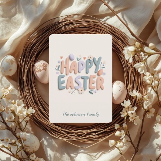 Personalized Happy Easter Family Greeting Card シーズンカード