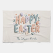 Personalized Happy Easter Family Kitchen Towel キッチンタオル (横)