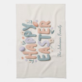 Personalized Happy Easter Family Kitchen Towel キッチンタオル (縦)
