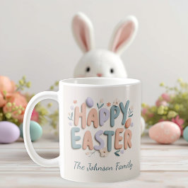 Personalized Happy Easter Family Mug コーヒーマグカップ