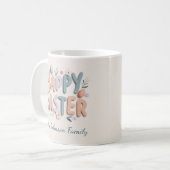 Personalized Happy Easter Family Mug コーヒーマグカップ (正面左)