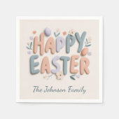 Personalized Happy Easter Family Napkins スタンダードカクテルナプキン (正面)