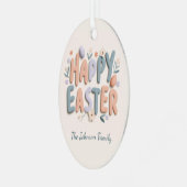 Personalized Happy Easter Family Ornament メタルオーナメント (正面左)