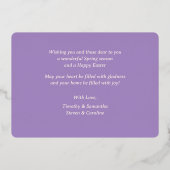 Personalized Happy Easter Family Photo Gold 箔シーズンカード (裏面)