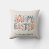 Personalized Happy Easter Family Pillow クッション (裏面)