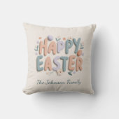 Personalized Happy Easter Family Pillow クッション (正面)