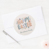 Personalized Happy Easter Family Stickers ラウンドシール (封筒)