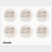 Personalized Happy Easter Family Stickers ラウンドシール (シート)