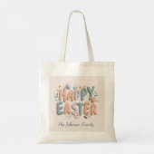 Personalized Happy Easter Family Tote Bag トートバッグ (裏面)