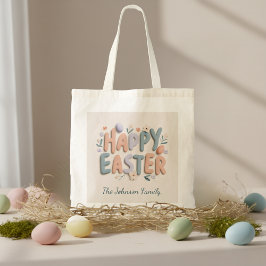 Personalized Happy Easter Family Tote Bag トートバッグ