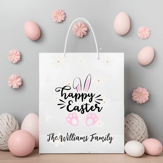 Personalized Happy Easter Gift Bag ミディアムペーパーバッグ
