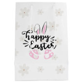 Personalized Happy Easter Gift Bag ミディアムペーパーバッグ (裏面)