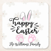 Personalized Happy Easter Paper Coaster スクエアペーパーコースター (正面)