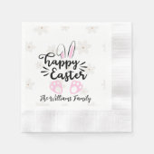 Personalized Happy Easter Paper Napkin 縁ありカクテルナプキン (正面)