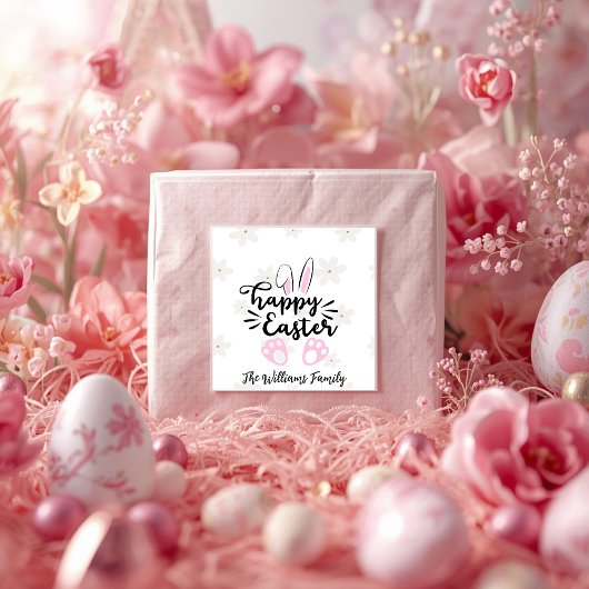 Personalized Happy Easter Sticker スクエアシール