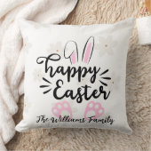 Personalized Happy Easter Throw Pillow クッション (ブランケット)