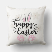 Personalized Happy Easter Throw Pillow クッション (裏面)