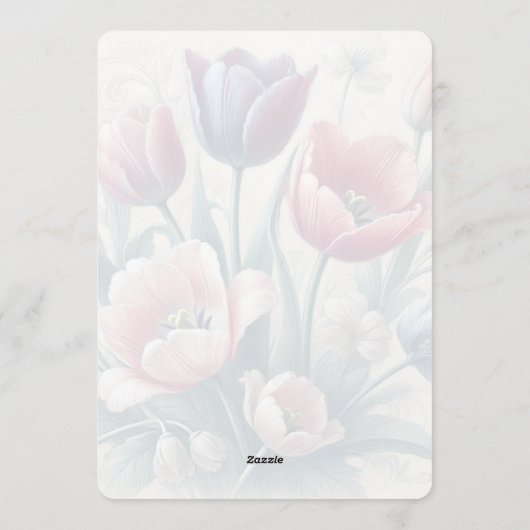 Personalized Happy Easter Tulips Easter Card シーズンカード (裏面)