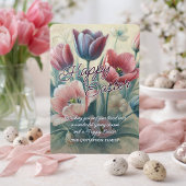 Personalized Happy Easter Tulips Easter Card シーズンカード