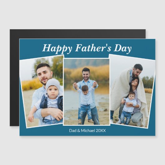 Personalized Happy Father's Day Photo Magnet Card (正面/裏面)