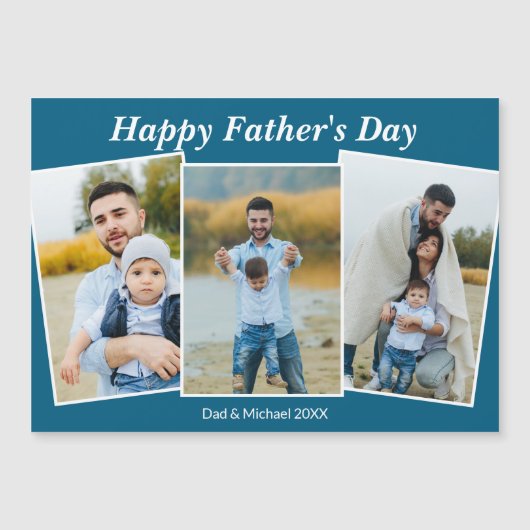 Personalized Happy Father's Day Photo Magnet Card (正面)